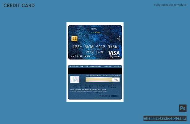 Beispielvorschau der Visa-Signaturkarte der Bank von Jordan